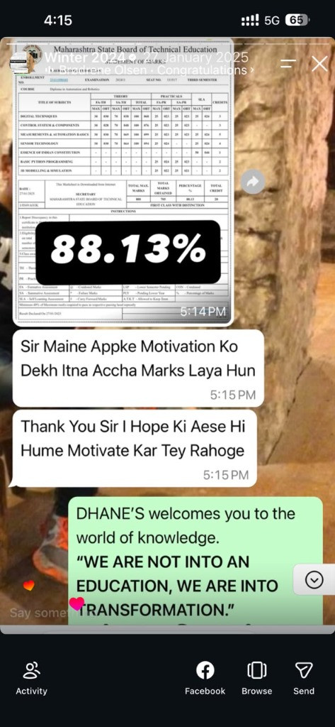 MSBTE Marksheet 88.13% First Class Distinction